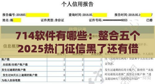 714软件有哪些：整合五个2025热门征信黑了还有借款平台可以借钱