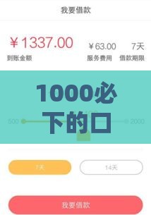 1000必下的口子：整理5个2025热门一个月口子百分百下款的平台