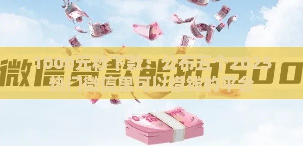 1000元秒下款：公布五个2025热门微信里可以借钱的平台