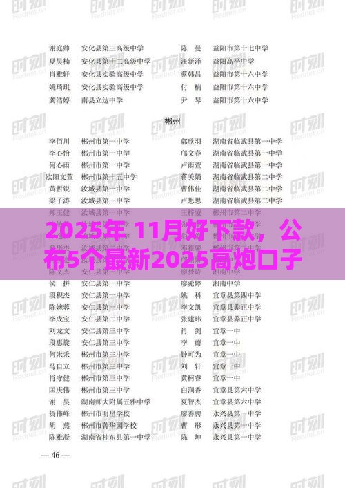 2025年 11月好下款，公布5个最新2025高炮口子秒下款免审核