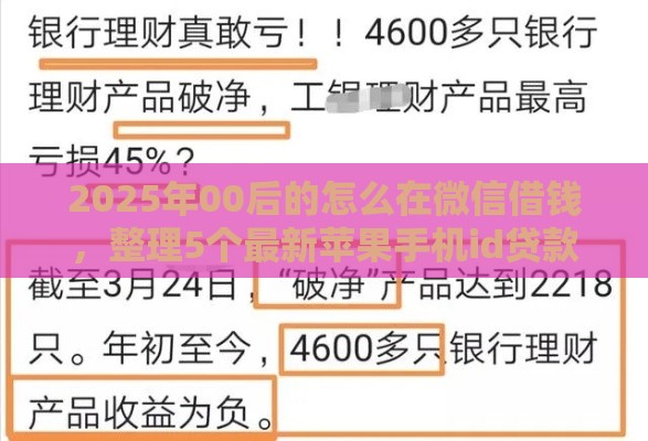 2025年00后的怎么在微信借钱，整理5个最新苹果手机id贷款平台