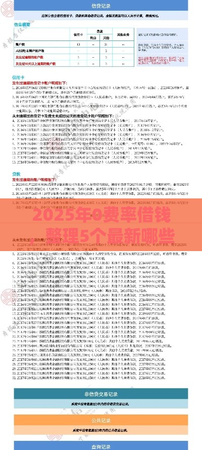 2025年0费率借钱，整理5个最新哪些贷款平台上征信