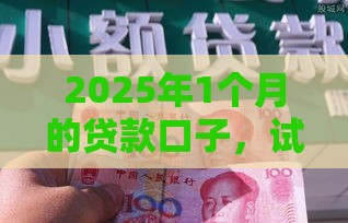 2025年1个月的贷款口子，试试这5个最新靠谱的贷款平台排行榜