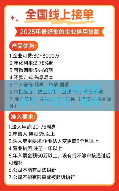 2025年6w贷款要多久下款好，推荐5个最新平台征信花可以下款