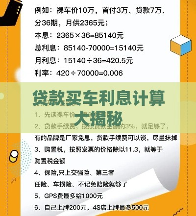 贷款买车利息计算大揭秘