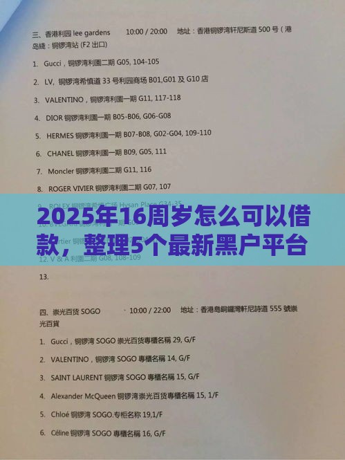 2025年16周岁怎么可以借款，整理5个最新黑户平台最容易借到钱