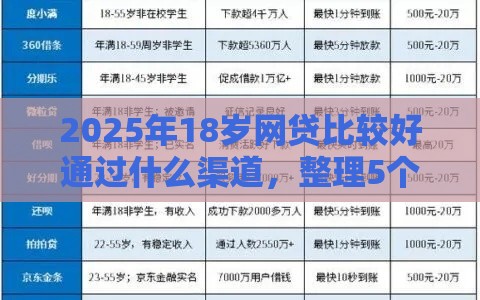 2025年18岁网贷比较好通过什么渠道，整理5个最新什么网贷平台靠谱