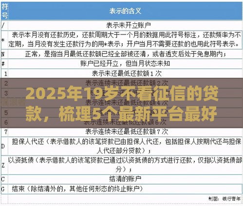 2025年19岁不看征信的贷款，梳理5个最新平台最好借钱