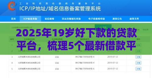 2025年19岁好下款的贷款平台，梳理5个最新借款平台借钱利息低