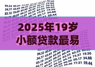 2025年19岁小额贷款最易通过的平台，推荐5个最新黑户网贷平台