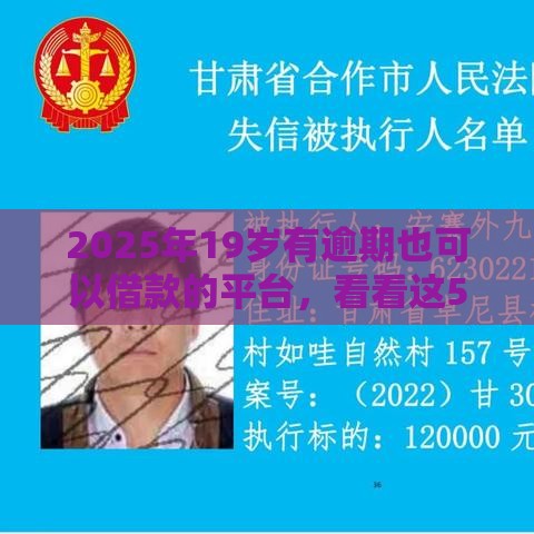2025年19岁有逾期也可以借款的平台，看看这5个最新平台可以贷款