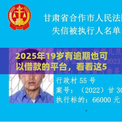 2025年19岁有逾期也可以借款的平台，看看这5个最新平台可以贷款