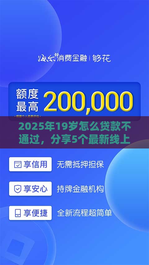 2025年19岁怎么贷款不通过，分享5个最新线上小额贷款平台