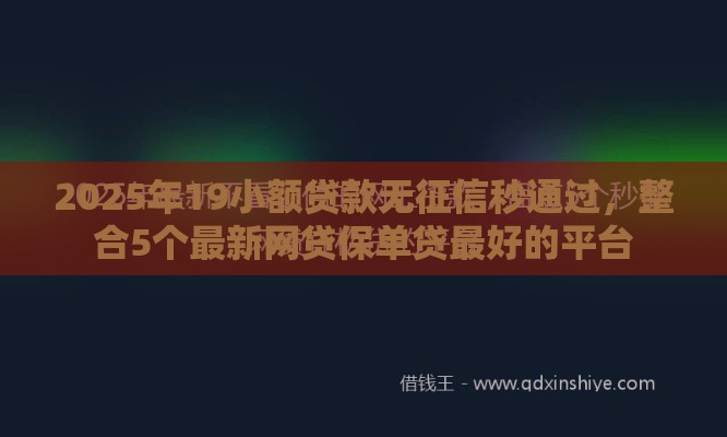2025年19小额贷款无征信秒通过,整合5个最新网贷保单贷最好的平台 2025年19小额贷款无征信秒通过,整合5个最新网贷保单贷最好的平台