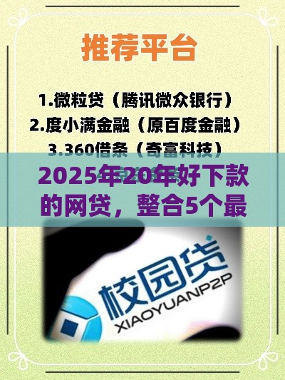 2025年20年好下款的网贷，整合5个最新校园贷款平台
