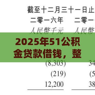 2025年51公积金贷款借钱，整理5个最新安全的网贷平台