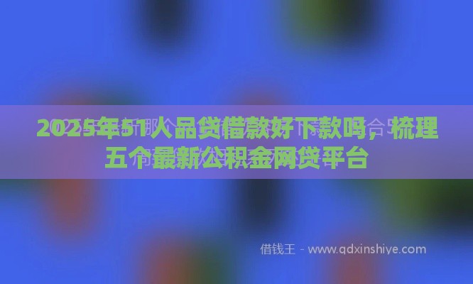 2025年51人品贷借款好下款吗，梳理五个最新公积金网贷平台