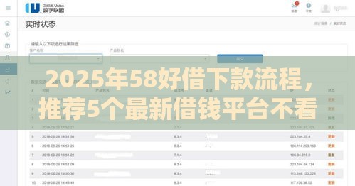 2025年58好借下款流程，推荐5个最新借钱平台不看征信容易通过