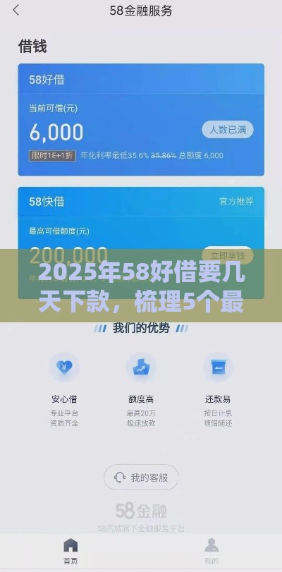 2025年58好借要几天下款，梳理5个最新电商贷款平台