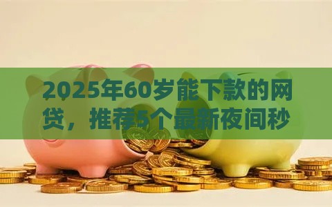 2025年60岁能下款的网贷，推荐5个最新夜间秒下款的高炮口子