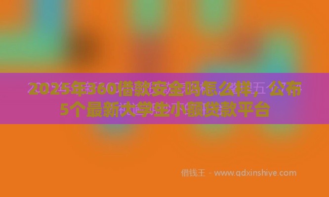 2025年360借款安全吗怎么样，公布5个最新大学生小额贷款平台