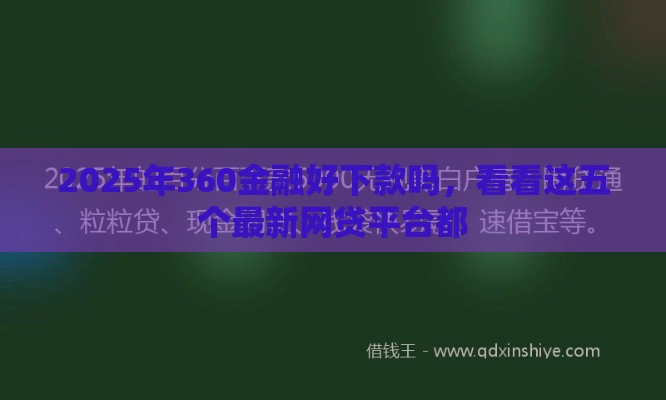 2025年360金融好下款吗，看看这五个最新网贷平台都