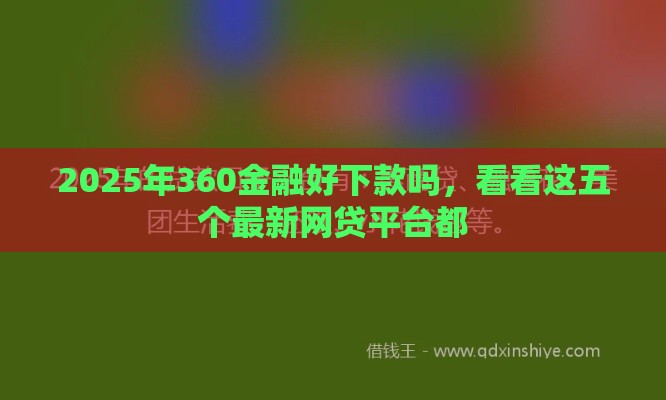 2025年360金融好下款吗，看看这五个最新网贷平台都