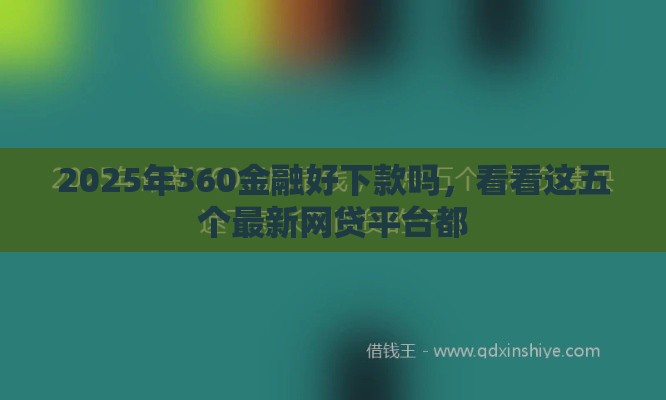2025年360金融好下款吗，看看这五个最新网贷平台都