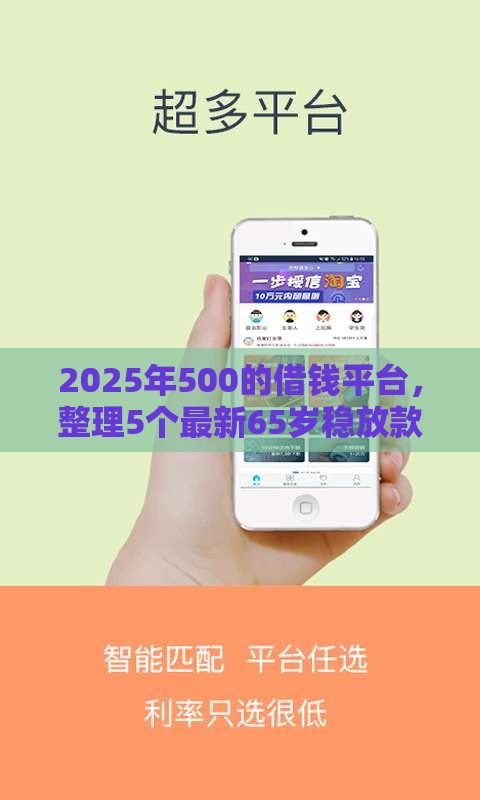 2025年500的借钱平台，整理5个最新65岁稳放款口子正规网贷