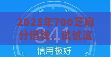 2025年700芝麻分借钱，试试这五个最新十八岁贷款秒过平台