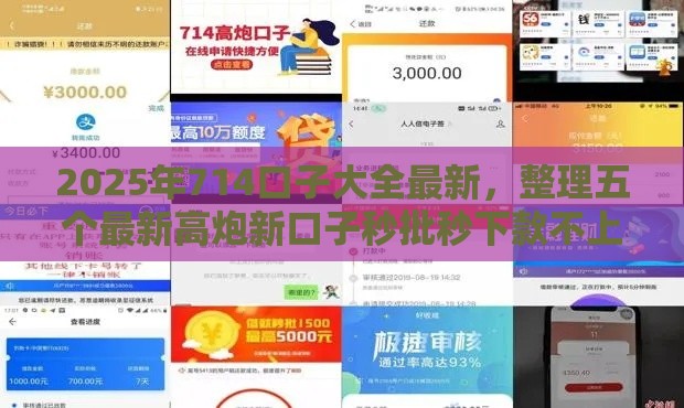 2025年714口子大全最新，整理五个最新高炮新口子秒批秒下款不上征信不用还
