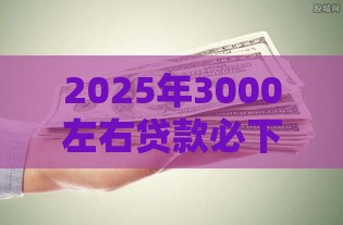 2025年3000左右贷款必下的口子，推荐5个最新贷款平台