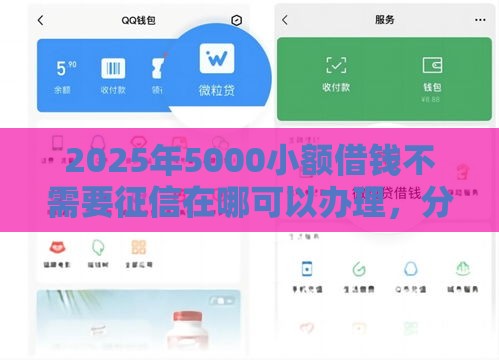 2025年5000小额借钱不需要征信在哪可以办理，分享5个最新网贷平台不用看征信可以放款的
