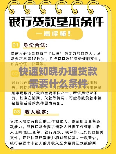 快速知晓办理贷款需要什么条件