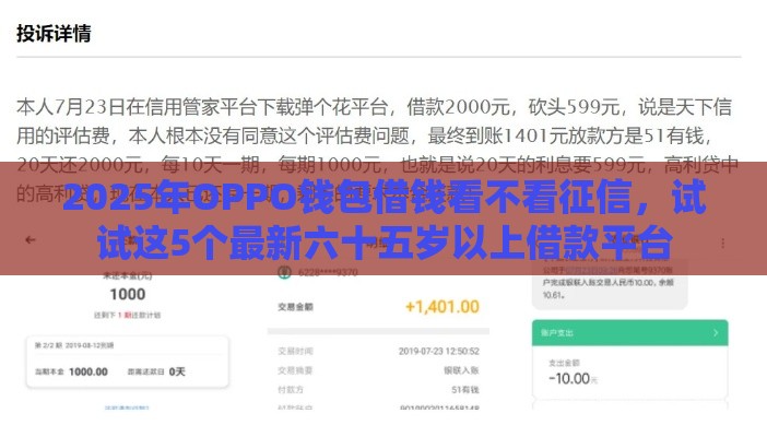 2025年OPPO钱包借钱看不看征信，试试这5个最新六十五岁以上借款平台