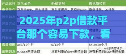 2025年p2p借款平台那个容易下款,看看这五个最新黑户借钱平台 2025年p2p借款平台那个容易下款,看看这五个最新黑户借钱平台