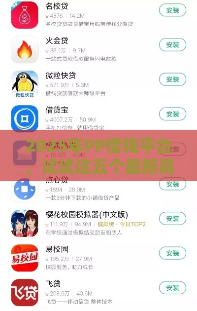 2025年PP借钱平台，试试这五个最新高中生贷款平台