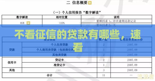 不看征信的贷款有哪些，速看
