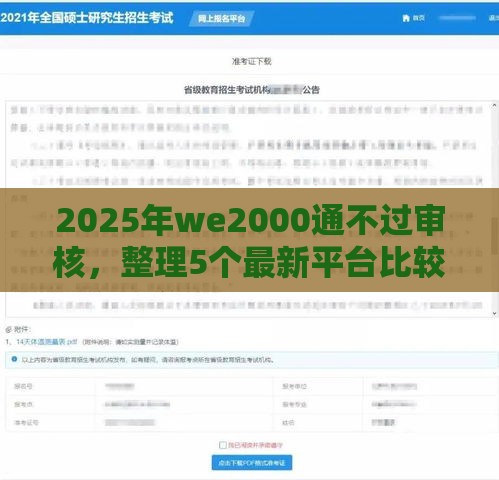 2025年we2000通不过审核，整理5个最新平台比较好贷款