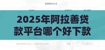 2025年阿拉善贷款平台哪个好下款，整合五个最新2025商城套现的口子都有什么