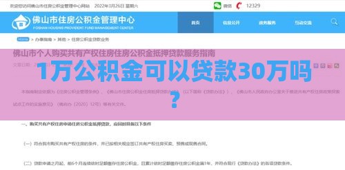 1万公积金可以贷款30万吗？
