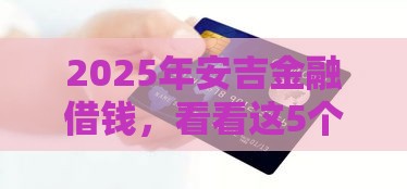 2025年安吉金融借钱，看看这5个最新有信用卡就可以贷款的平台