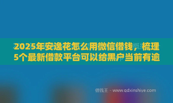 2025年安逸花怎么用微信借钱，梳理5个最新借款平台可以给黑户当前有逾期的借款一万