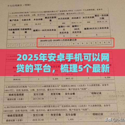2025年安卓手机可以网贷的平台，梳理5个最新贷款平台小额贷款不看征信