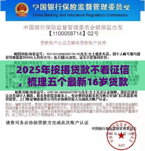 2025年按揭贷款不看征信，梳理五个最新16岁贷款平台