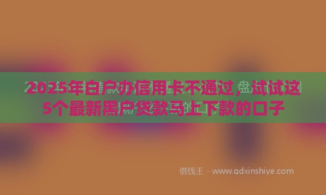 2025年白户办信用卡不通过，试试这5个最新黑户贷款马上下款的口子