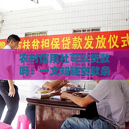 农村信用社可以贷款吗：一文知晓贷款条件与流程