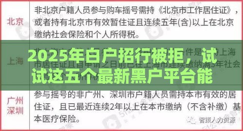 2025年白户招行被拒，试试这五个最新黑户平台能借到钱的