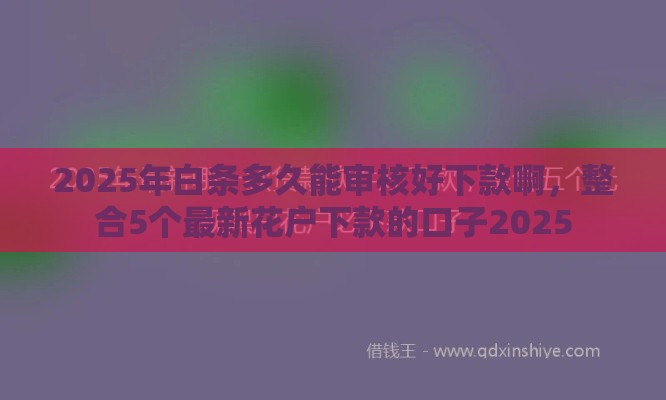 2025年白条多久能审核好下款啊，整合5个最新花户下款的口子2025