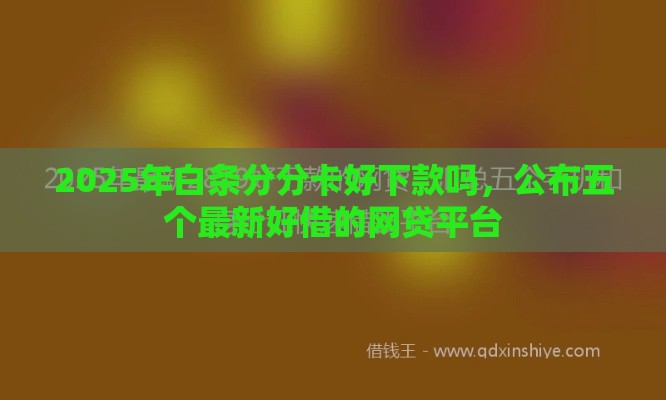 2025年白条分分卡好下款吗，公布五个最新好借的网贷平台